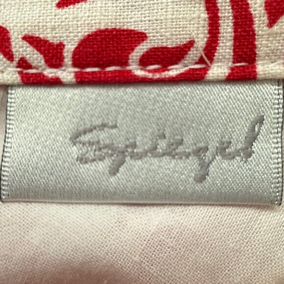 Spiegel Red White Crisp‎ Linen Cotton A-Line Fully Lined Skirt Size 4 - Picture 7 of 8